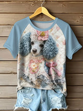 Damen-Hunde-Print-Freizeit-T-Shirts